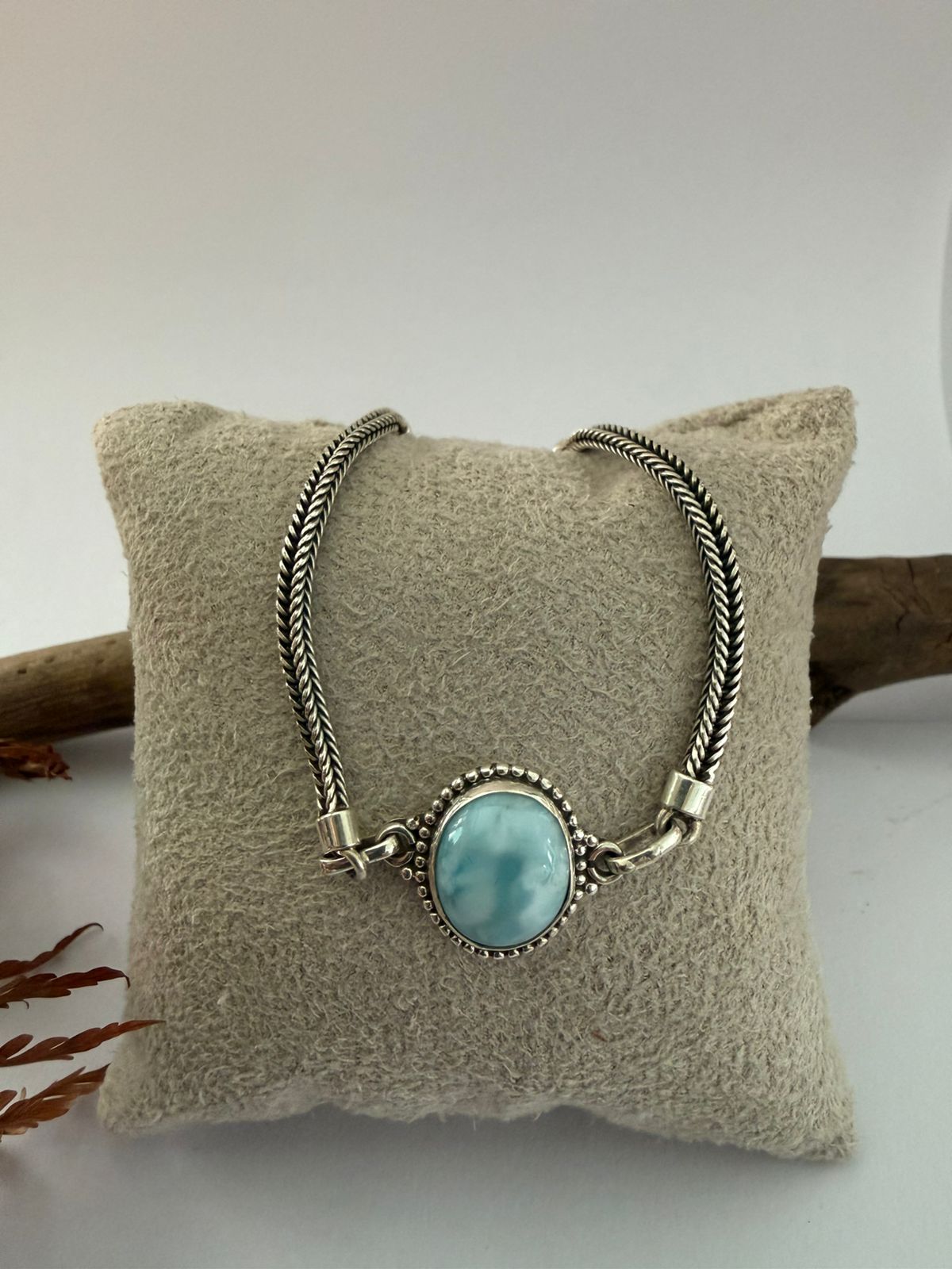 Pulseira Larimar Fio Trançado