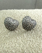 Brinco Coração Cravejado Abaulado