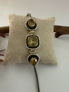 Pulseira Citrino Fio Trançado