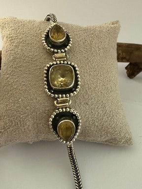 Pulseira Citrino Fio Trançado